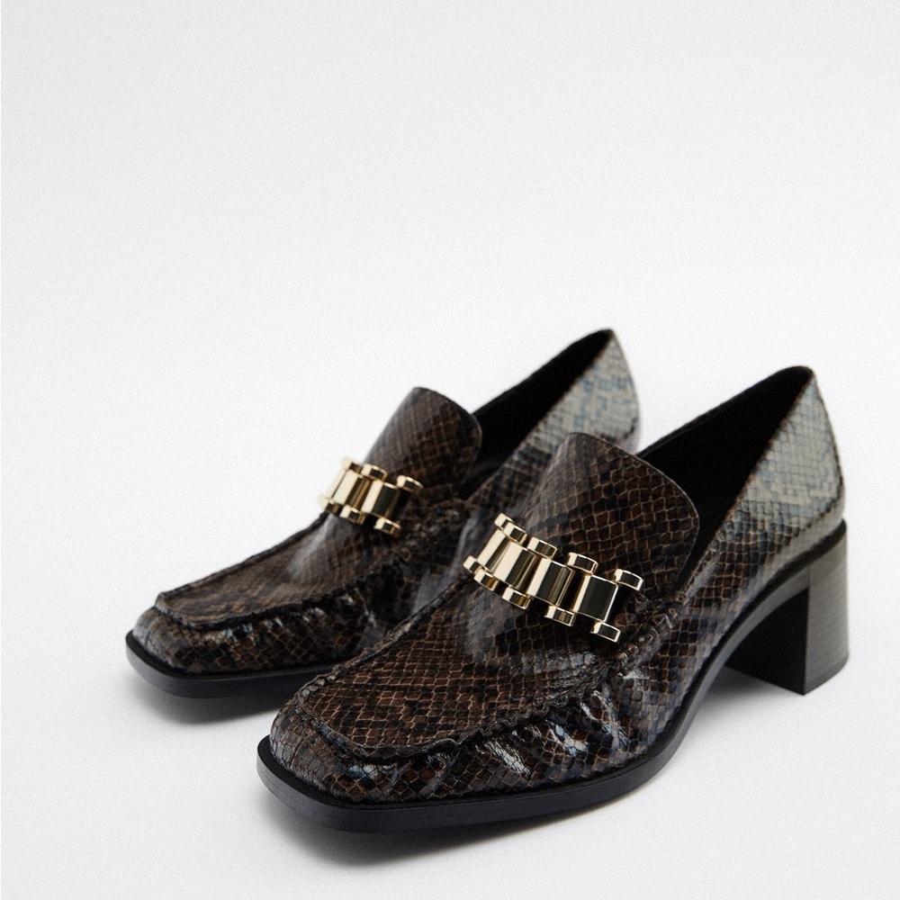 Zara Heeled Loafers with Buckle